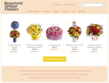 Tablet Screenshot of beaumontflowers.com